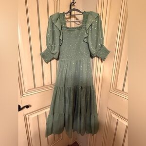 JessaKae Sage Green Dress with Star Accents